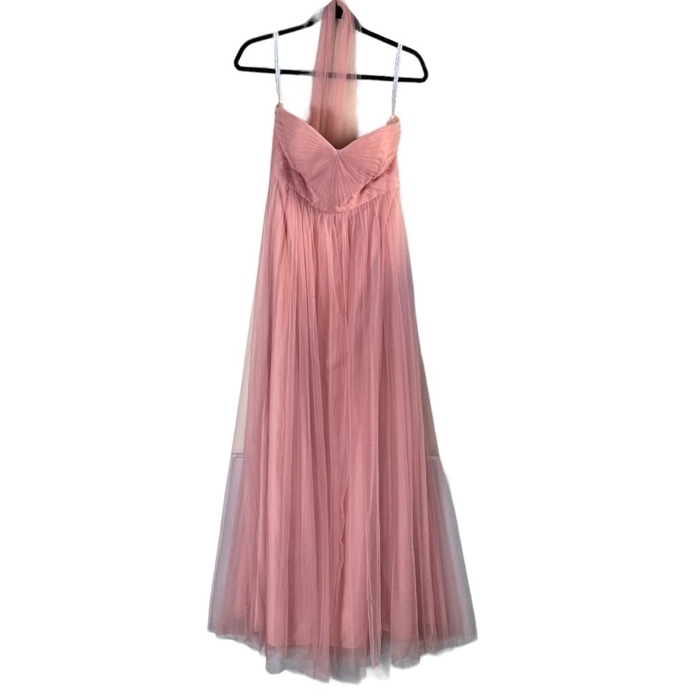 JENNY YOO Annabelle Convertible Tull Maxi Dress in Begonia Pink‎ 1452 - Picture 2 of 13